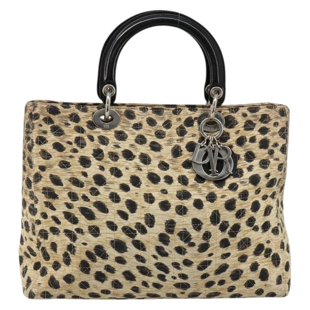 Dior Cannage Nylon Lady Dior Handbag Beige